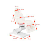 Poltrona Estetica Elettrica Azzurro 869A Rotativa 4 Motori Bianca 3