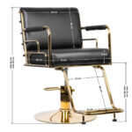 Poltrona Parrucchiere Gabbiano Prato Gold - Nero 6