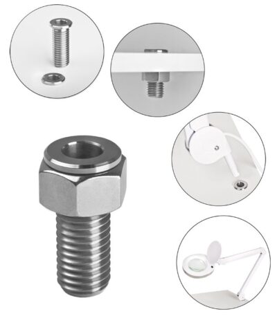 Portalampada Con Lente D'Ingrandimento In Tubo Inox