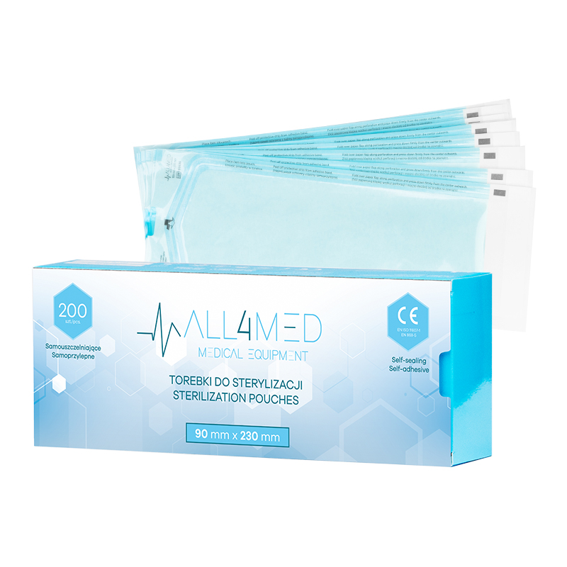 Sacchetti Autoclavabili All4Med 90 Mm X 230 Mm 200 Pezzi Sacchetti Autoclavabili All4Med 90 Mm X 230 Mm 200 Pezzi