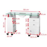 Scrivania In Vetro Con Assorbitore 013B, Bianco - immagine 2