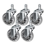 Set Di 5 Ruote Per Sgabello A Pressione In Argento Roll Speed