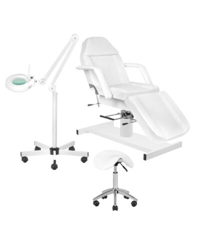 Set Poltrona 210 + Lampada Con Lente D'Ingrandimento A Led S5 + Sgabello 302