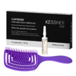 Set Spazzola Flessibile Per Capelli O-327 Viola E Fiale Di Caffeina Kessner Lab