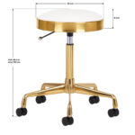 Sgabello Cosmetico H7 Bianco Dorato 2