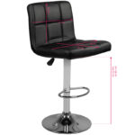 Sgabello Da Bar M06 Trapuntato Regolabile Nero 4