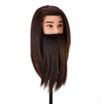 Testina Da Allenamento Gabbiano Wz4 Con Barba, Capelli Sintetici, Colore 4#, Lunghezza 8"+6" - Image 3