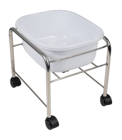 Vassoio Pedicure Dritto Con Ruote Cromate