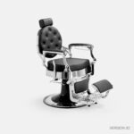 DD Hairdressing poltrona da barbiere reclinabile nera MAE