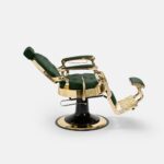 DD Hairdressing poltrona da barbiere reclinabile verde MACK