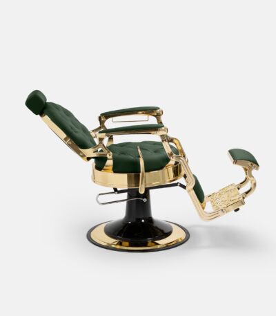 DD Hairdressing poltrona da barbiere reclinabile verde MACK