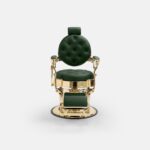 DD Hairdressing poltrona da barbiere reclinabile verde MACK