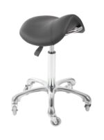 DD Hairdressing sgabello a sella nero POMP