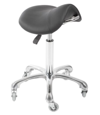 DD Hairdressing sgabello a sella nero POMP