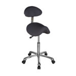 DD Wellness sgabello a sella con schienale bianco OBSI