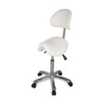 DD Wellness sgabello a sella schienale regolabile bianco ZEO
