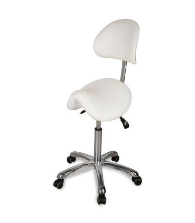 DD Wellness sgabello a sella schienale regolabile bianco ZEO