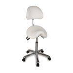 DD Wellness sgabello a sella schienale regolabile bianco ZEO