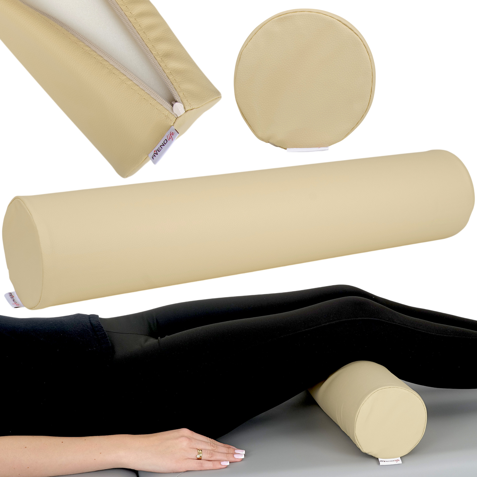 Habys cuscino cilindrico 12x60 cm beige Comfy Base Habys cuscino cilindrico 12x60 cm beige Comfy Base