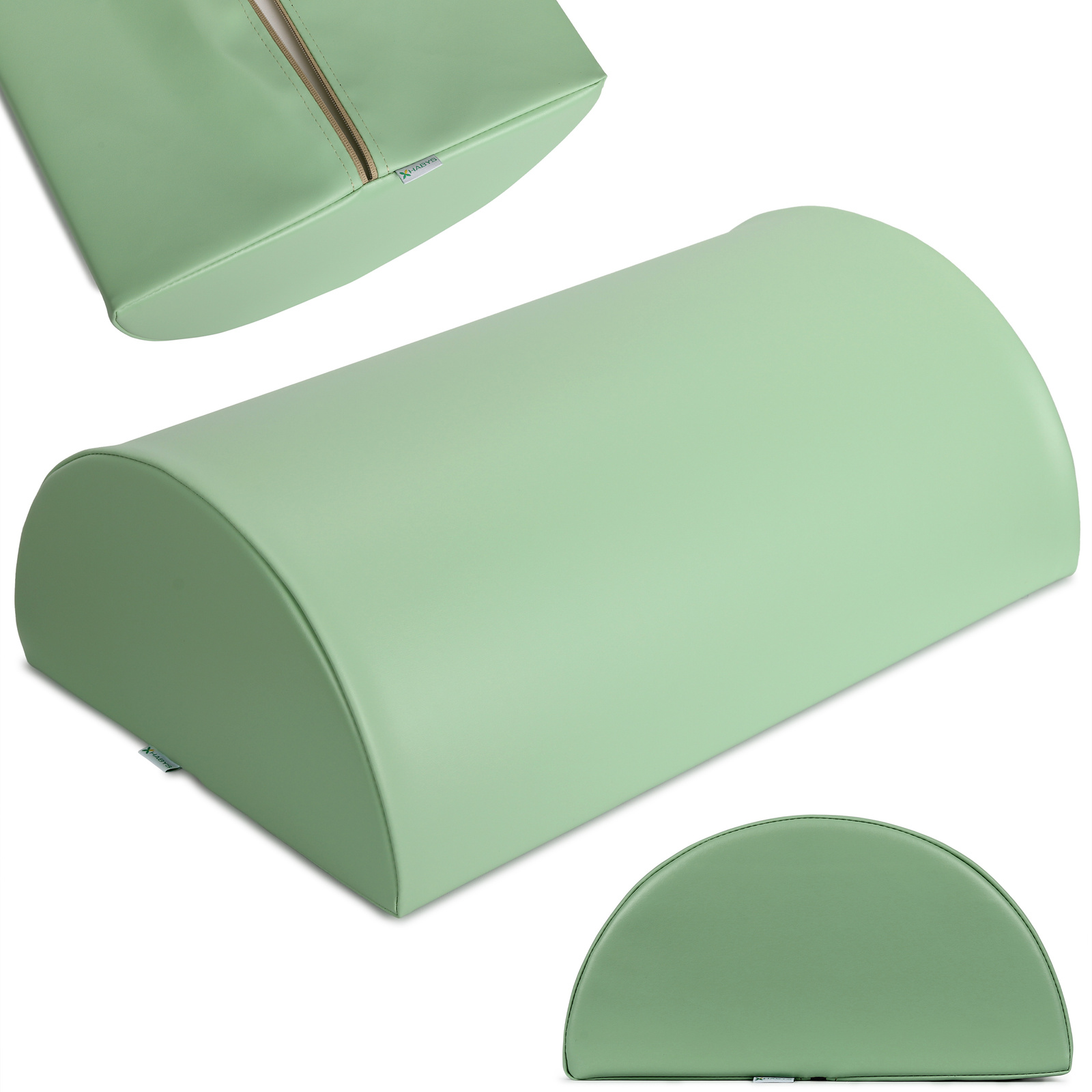 Habys cuscino semicilindrico 60x40x20 cm verde Habys cuscino semicilindrico 60x40x20 cm verde