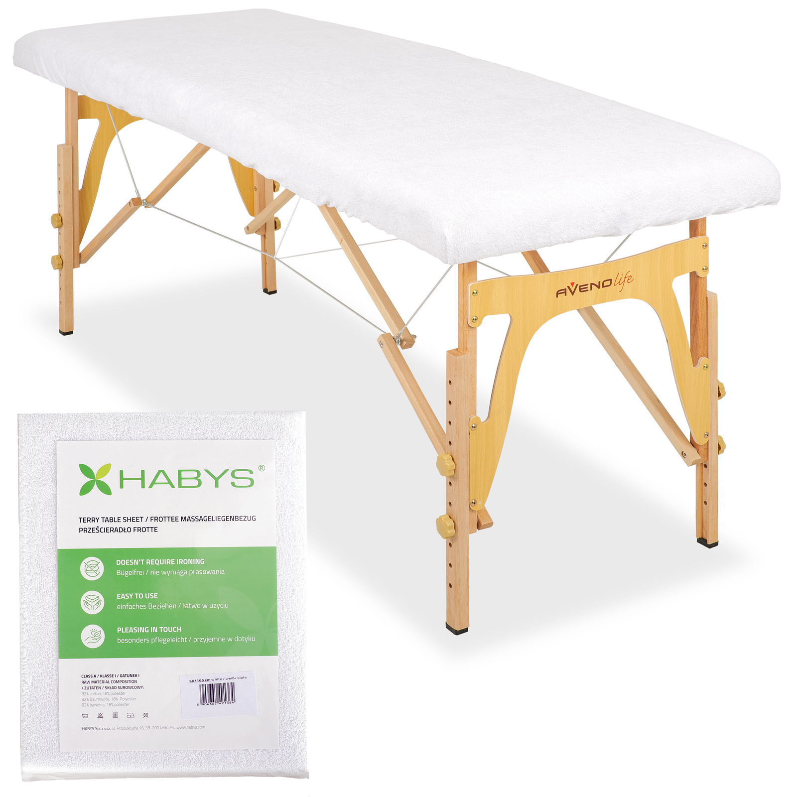 Habys lenzuolo in spugna 60x165 cm bianco Habys lenzuolo in spugna 60x165 cm bianco