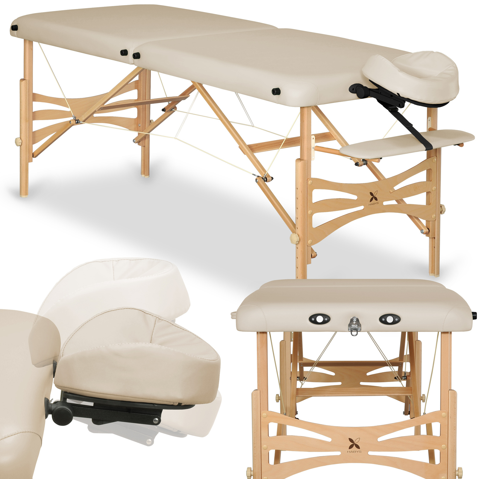 Habys lettino da massaggio pieghevole 60 cm beige Panda Habys lettino da massaggio pieghevole 60 cm beige Panda