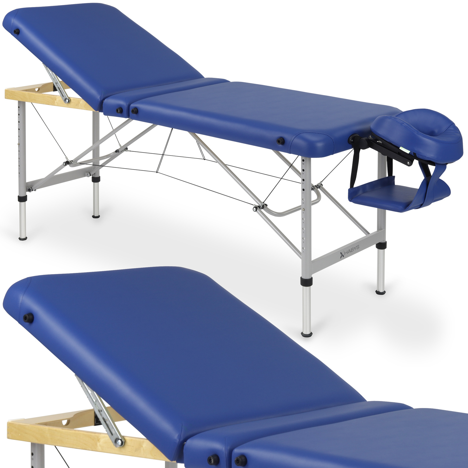 Habys lettino da massaggio pieghevole 60 cm blu Aero Plus Alu Habys lettino da massaggio pieghevole 60 cm blu Aero Plus Alu