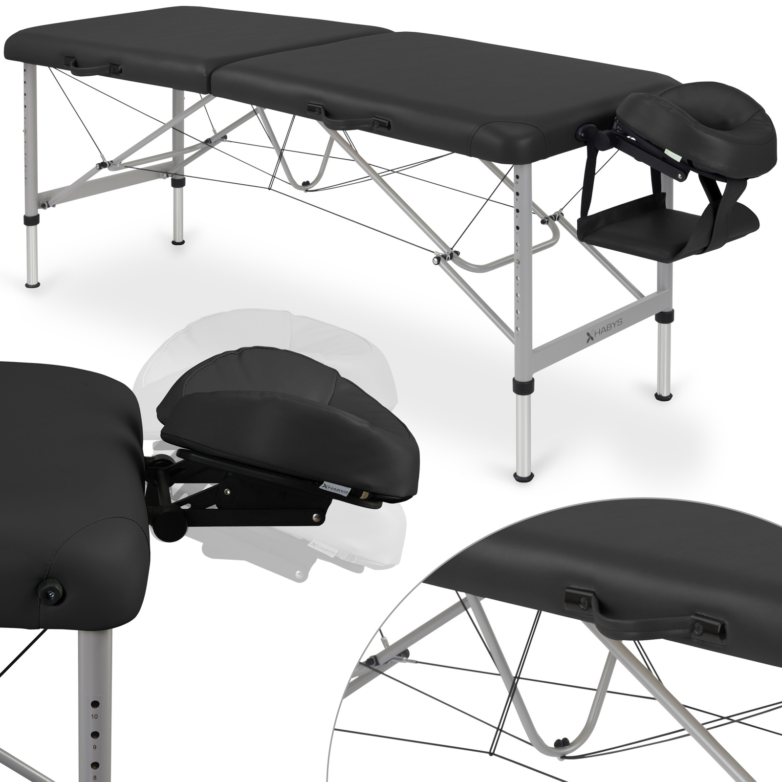 Habys lettino da massaggio pieghevole 60 cm nero Aero Stabila Habys lettino da massaggio pieghevole 60 cm nero Aero Stabila