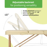 Habys lettino da massaggio pieghevole 70 cm beige Bianca