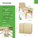 Habys lettino da massaggio pieghevole 70 cm beige Bianca