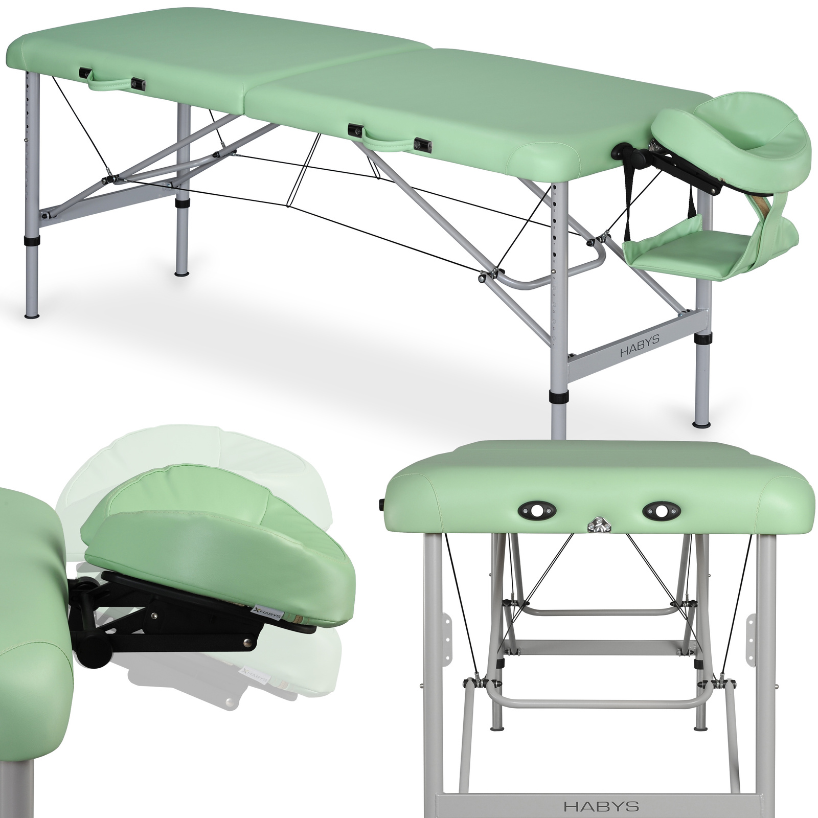 Habys lettino da massaggio pieghevole 70 cm verde Aero Alu Habys lettino da massaggio pieghevole 70 cm verde Aero Alu