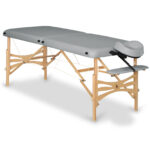 Habys lettino da massaggio pieghevole grigio Panda Light Wood