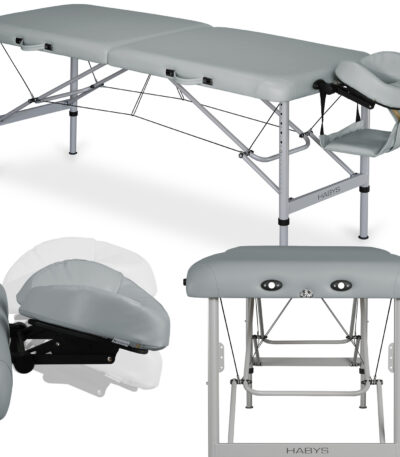 Habys lettino da massaggio ultraleggero 70 cm grigio Aero Alu