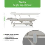 Habys lettino da trattamento elettrico 2 parti grigio Optima