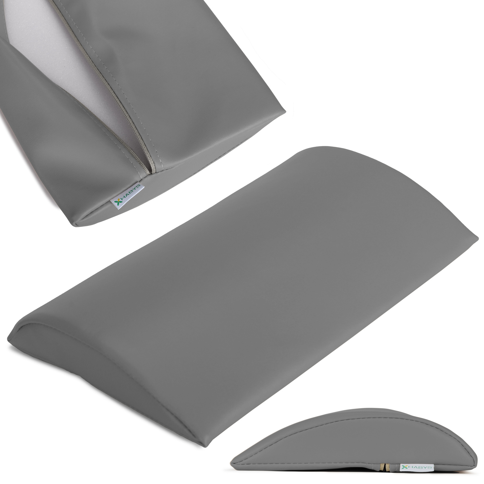 Habys mezzo rullo lombare 40x25x5 cm morbido grigio Habys mezzo rullo lombare 40x25x5 cm morbido grigio