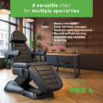 Habys poltrona estetica elettrica 3 piani nero Leo PRO 4