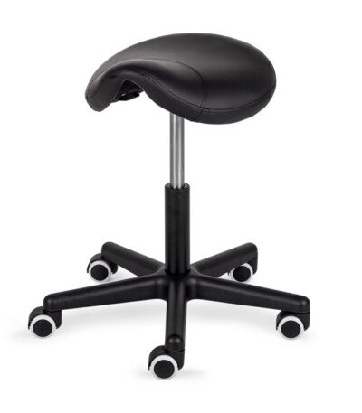 Habys sgabello a sella ergonomico con ruote nero LUMO