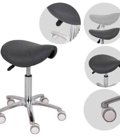 Habys sgabello a sella in PVC grigio Lila