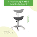 Habys sgabello a sella in PVC grigio Lila