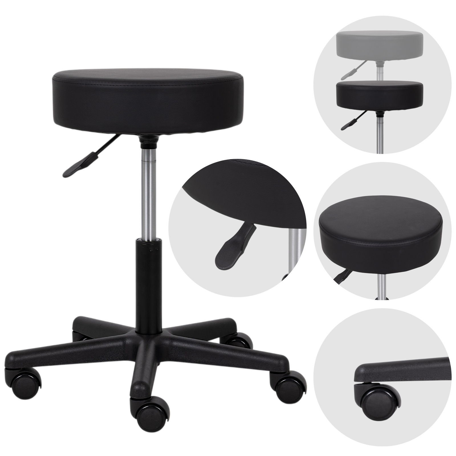 Habys sgabello imbottitura spessa nero TIMO Habys sgabello imbottitura spessa nero TIMO