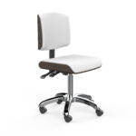 Silverfox sgabello con schienale seduta piatta bianco ZOI