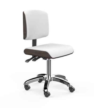 Silverfox sgabello con schienale seduta piatta bianco ZOI