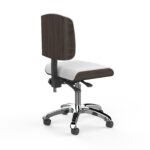 Silverfox sgabello con schienale seduta piatta bianco ZOI
